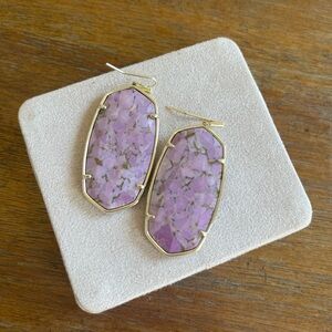 Kendra Scott Faceted Danielle Earrings in Bronze Veined Lilac Magnesite